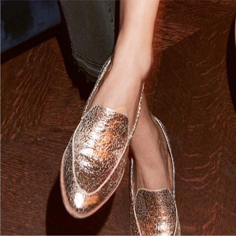 Madewell Metallic Gold Loafers